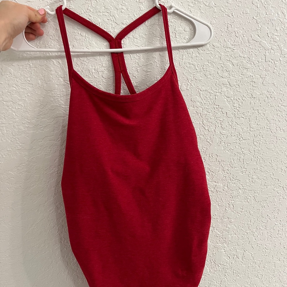 Beyond Yoga Spacedye Keep Your Cool Slim Racerback Maternity Tank Red